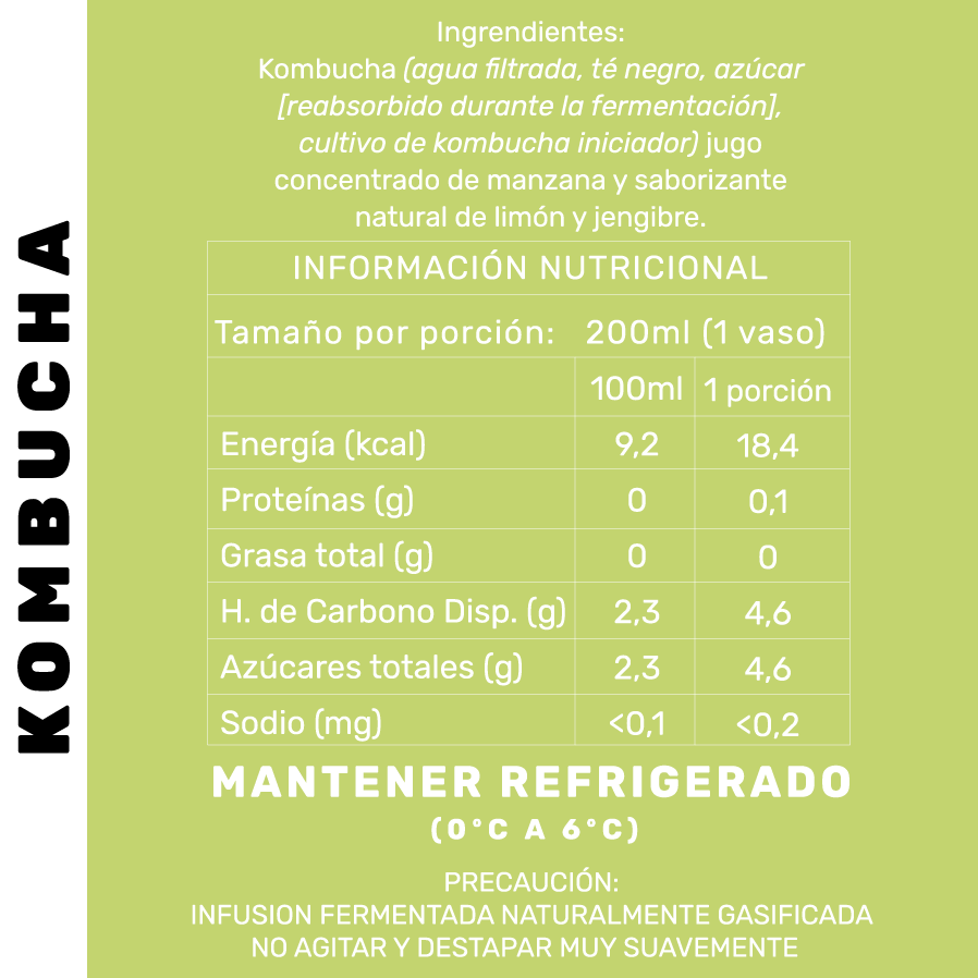 CAJA KOMBUCHA LIMÓN - JENGIBRE 1 LITRO (6 unidades) – Ghali Kombucha