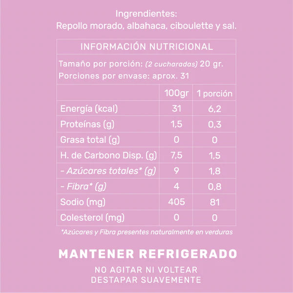 SAUERKRAUT (CHUCRUT) - MORADO - (1 unidad doypack)