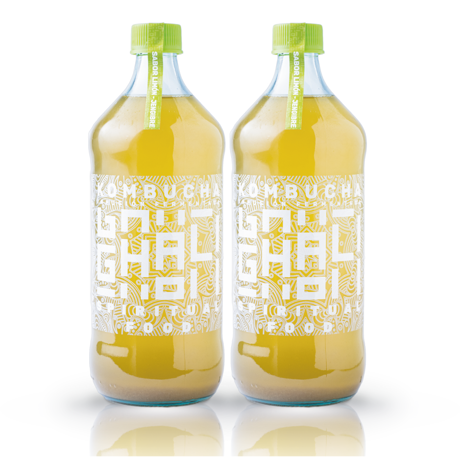 CAJA KOMBUCHA LIMÓN - JENGIBRE 1 LITRO (6 unidades)