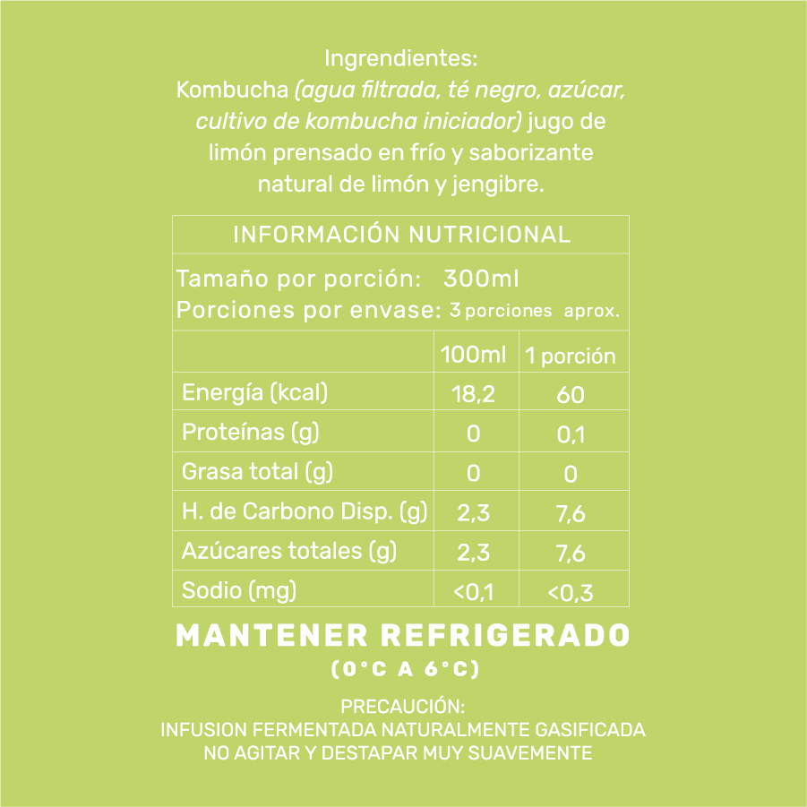 CAJA KOMBUCHA LIMÓN - JENGIBRE 1 LITRO (6 unidades)