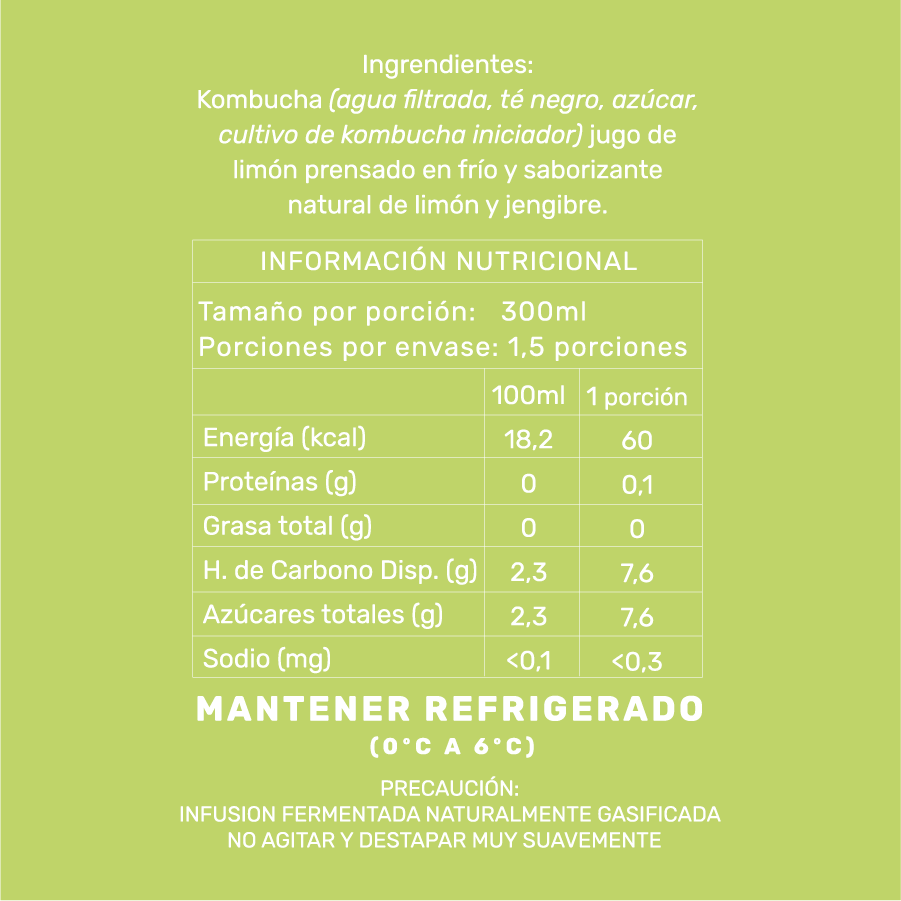 CAJA KOMBUCHA LIMÓN-JENGIBRE (9 unidades)