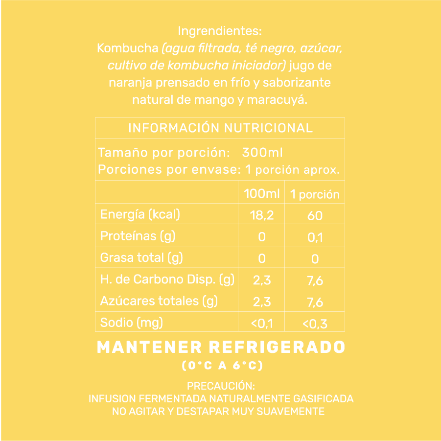 CAJA KOMBUCHA MANGO - MARACUYÁ (12 unidades)