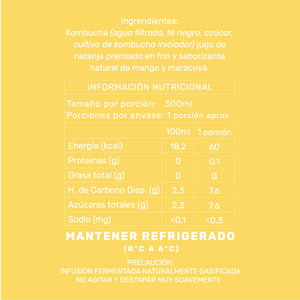 CAJA KOMBUCHA MANGO - MARACUYÁ (12 unidades)